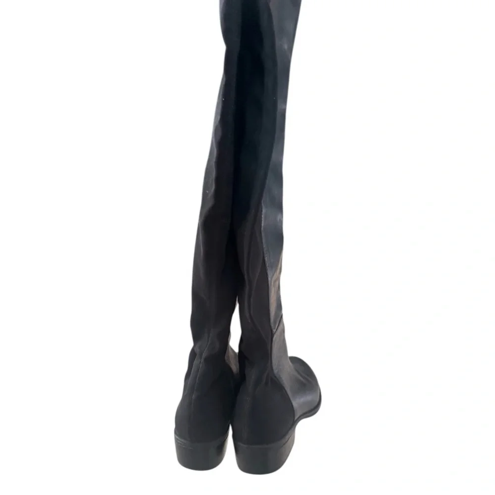 Ralph Lauren Maiya‎ Black Leather Pull On Over The Knee Riding Boots Size 6.5